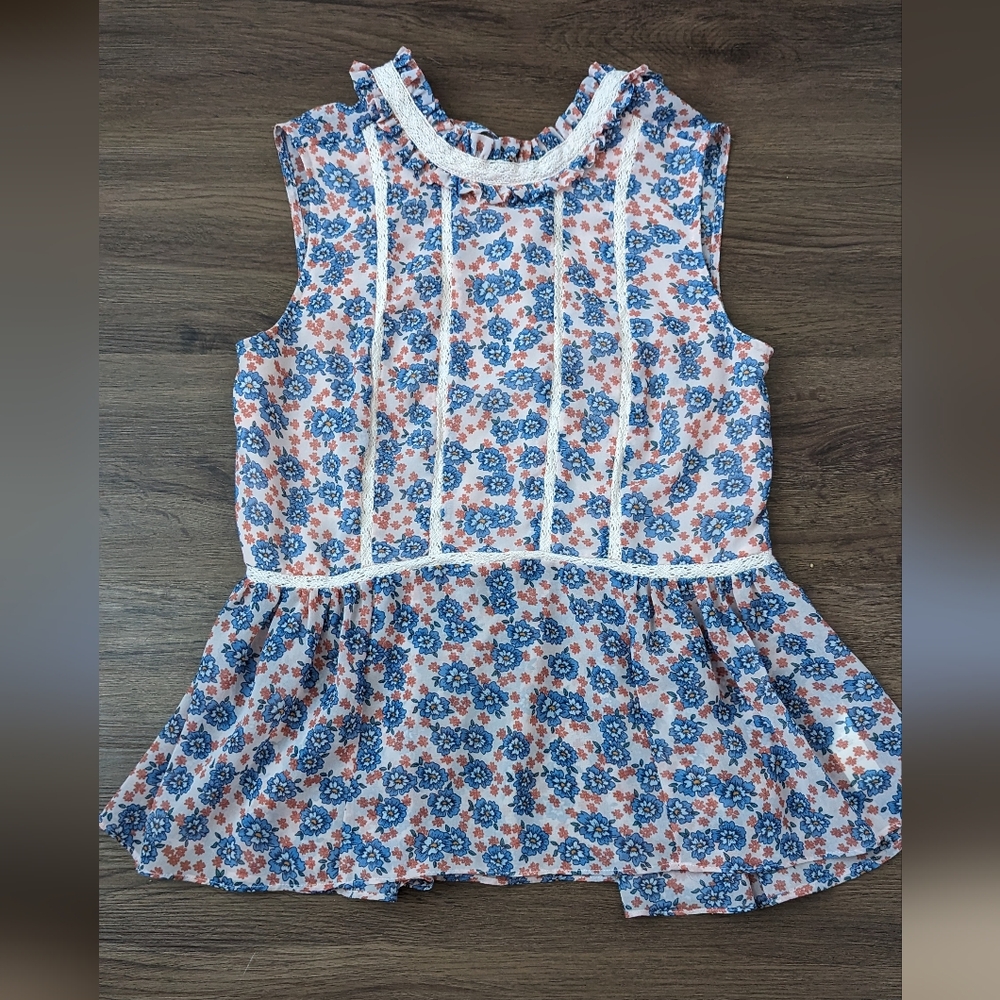 Rebecca Minkoff Lace Floral Babydoll Top